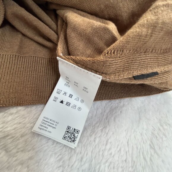 Boss Hugo Boss Mens Camel Italian Yarn Wool Turtleneck Sweater XXL Pullover - Picture 5 of 9